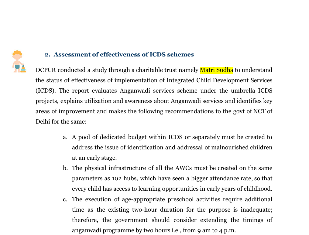 ICDS Study Acknowledgment