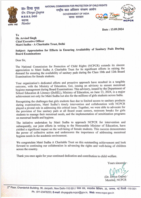 Menstrual Health Certificate